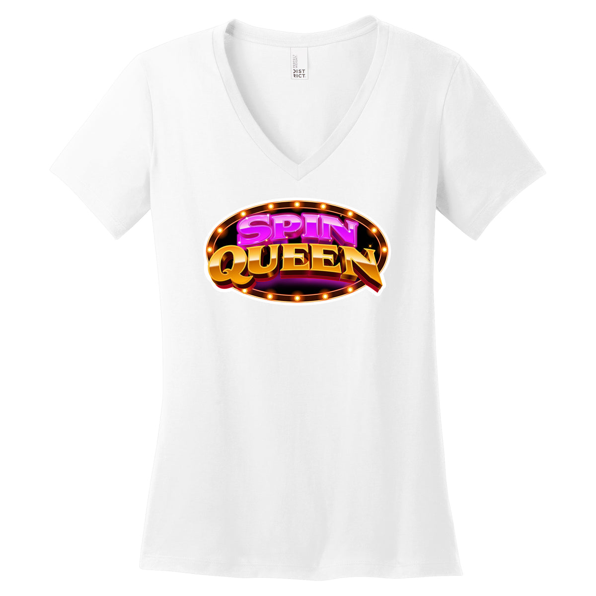 SpinQueen Women’s V-Neck T-Shirt - White