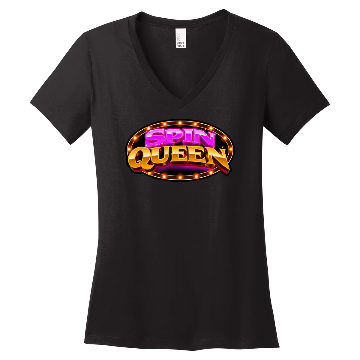 SpinQueen Women’s V-Neck T-Shirt - Black