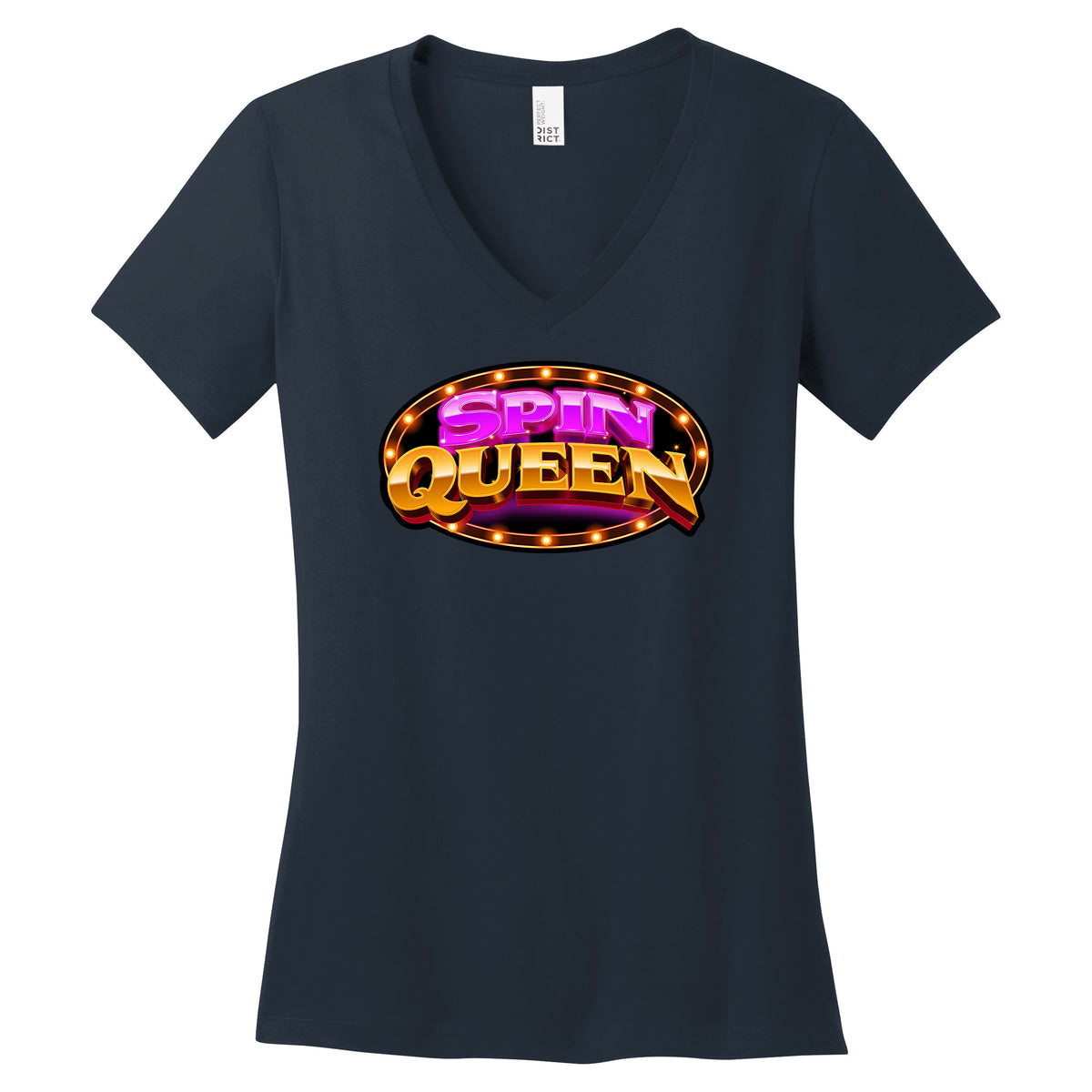 SpinQueen Women’s V-Neck T-Shirt - Navy