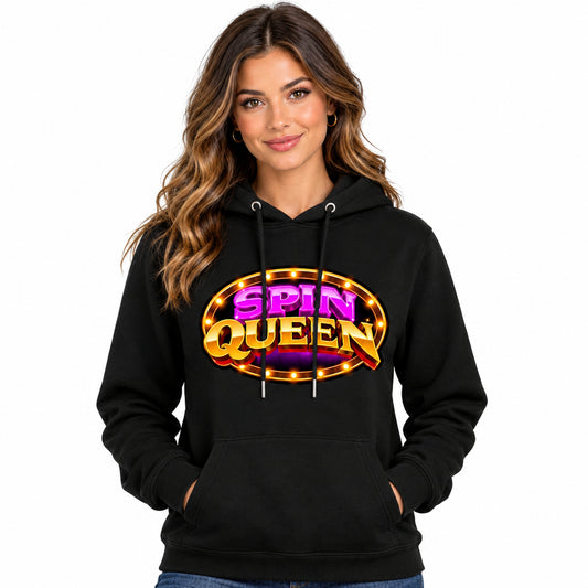SpinQueen Unisex Perfect Weight® Fleece Hoodie - Black