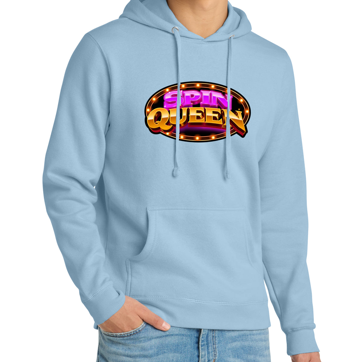 SpinQueen Unisex Fleece Hoodie - Ice Blue