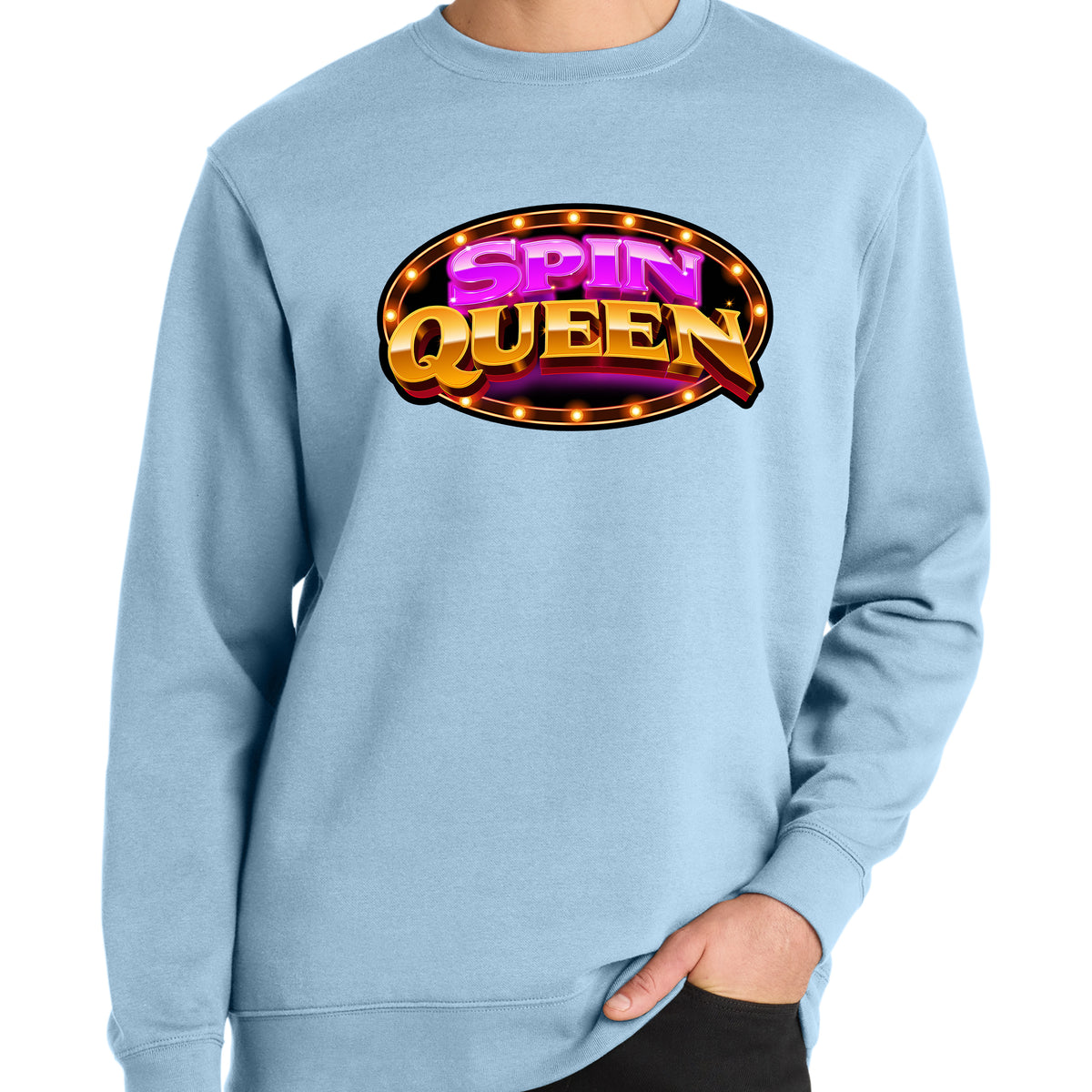 SpinQueen Men's V.I.T.™ Fleece Crew - Ice Blue